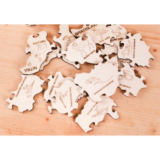 Drevené puzzle vo vrecku - ZVIERATÁ NA SLOVENSKU Drevené puzzle vo vrecku - ZVIERATÁ NA SLOVENSKU