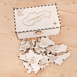 Drevené puzzle v krabičke - Hrady a zámky