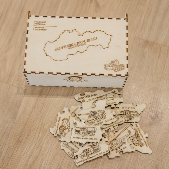 Drevené puzzle v krabičke - Vojenská technika Drevené puzzle v krabičke - Vojenská technika