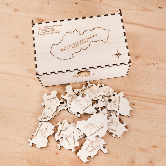 Drevené puzzle v krabičke - Zvieratá v prírode Drevené puzzle v krabičke - Zvieratá v prírode