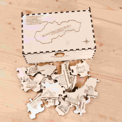 Drevené puzzle v krabičke - Kostoly 