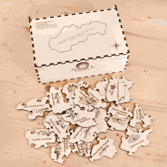 Drevené puzzle v krabičke - Najkrajšie miesta Drevené puzzle v krabičke - Najkrajšie miesta