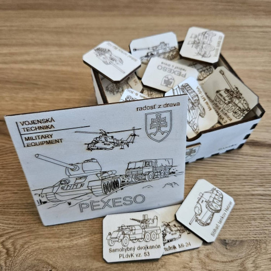 Drevené PEXESO Vojenská technika Drevené PEXESO Vojenská technika