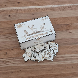 ZVIERATÁ V PRÍRODE NA SLOVENSKU - Drevené puzzle v krabičke
